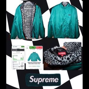 Supreme Leopard Fleece | FW17’ | XL | Teal/White
